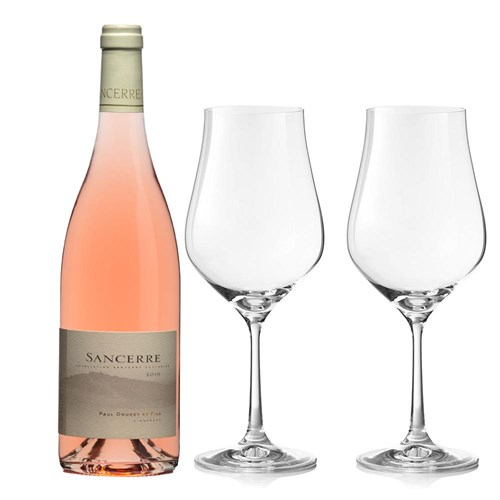 Domaine Doucet Paul & Fils Sancerre Rose French Wine And Crystal Classic Collection Wine Glasses